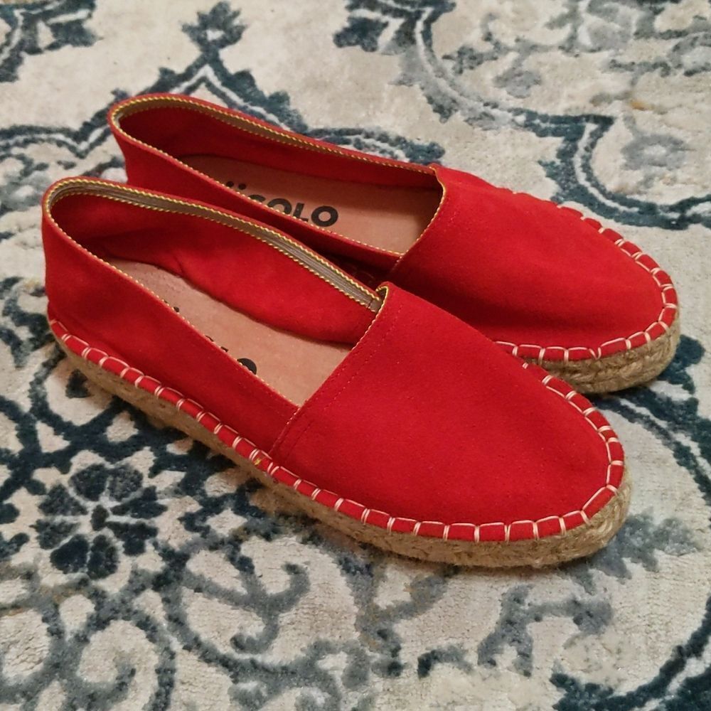 Nosolo Barcelona red suede espadrilles 9/40